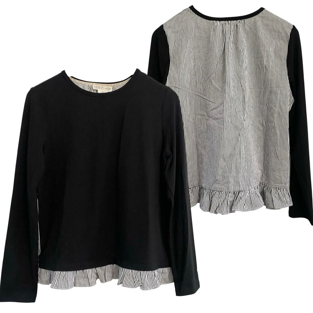Kate Spade Broom Street Mixed Media Blouse Women Size Small Preppy Office casual